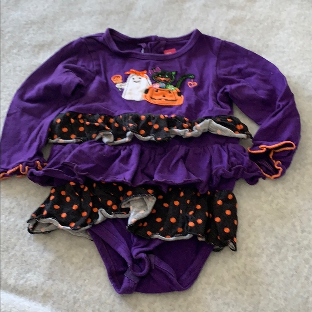 Purple Orange and Black Halloween Bodysuit